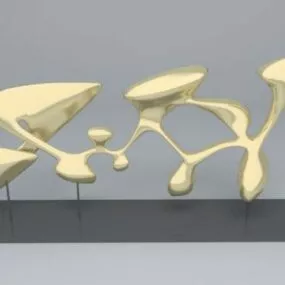 Golden Carving Display Decoration 3d model