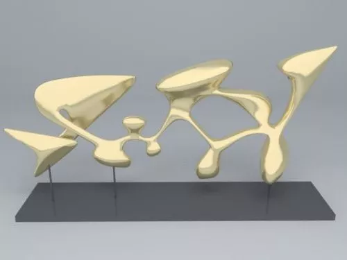 Golden Carving Display Decoration 3d model Golden Carving Display Decoration 3d model