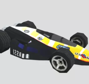 Black Yellow Racing Car Design 3d model
