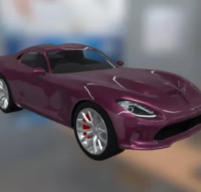 Purple Dodge Viper Car 3d model