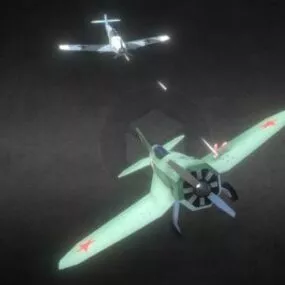 Aircraft Fighting Messerschmitt Polikarpov 3d model