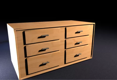 Wooden Dresser 3d model Wooden Dresser 3d model
