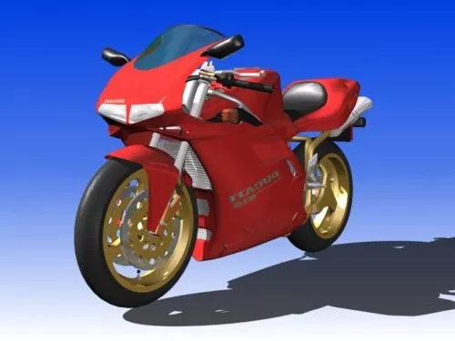 Red Ducati 916 Sport Bike 3d model Red Ducati 916 Sport Bike 3d model