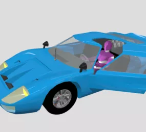 Ford Gt40 Racing Car V1 3d model