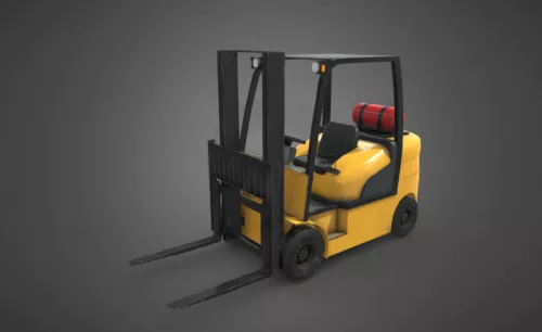Yellow Warehouse Forklift 3d model