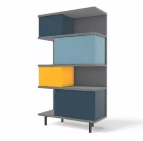 Shelving Unit Colorful 3d model