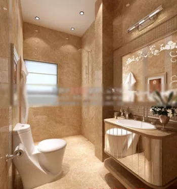 Dual Wash Basin With Wooden Shelf Under 3d model
