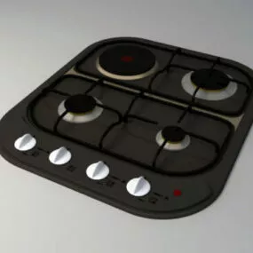 Gas Stove Black Pad 3d model