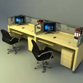 General Office Worktable Set 3d model