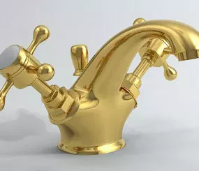 Golden Faucet 3d model
