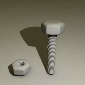 Hexagon Bolt With Nut 3d model