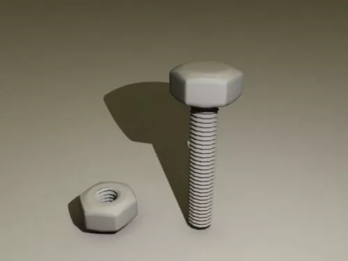 Hexagon Nut Bolt 3d model