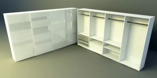 Elegant Retro Wardrobe Cabinet 3d model