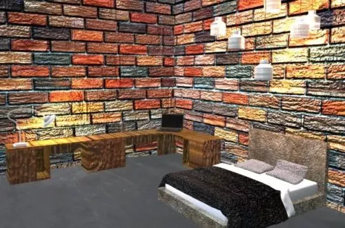 Tiles House Building 3d model