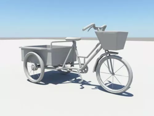 Red Classic Motorcycle 3d model