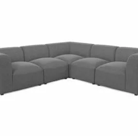 Corner Sofa Grey 5 Seater 3d model