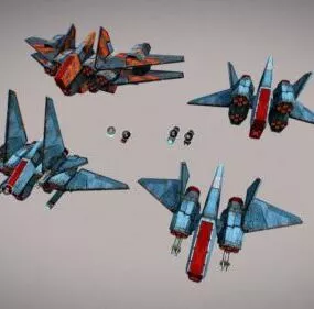 Sci-fi Drones Plane 3d model