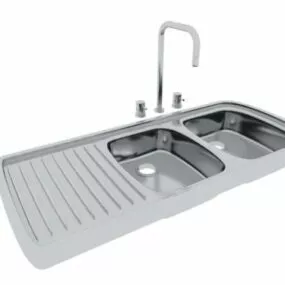 Stainless Steel Kitchen Sink 3d model