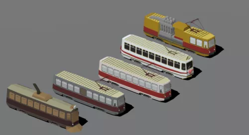 Kid Toy Train Collection 3d model
