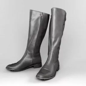 Lady Leather Tall Boots 3d model