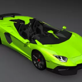 Lamborghini Aventador Green Car 3d model