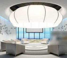 Round Ceiling Meeting Room Interior Scene 3d model