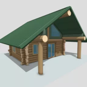 Log Cabin House 3d model