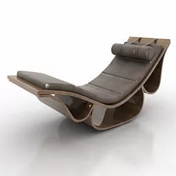 Lounge Chair Wooden Base 3d model