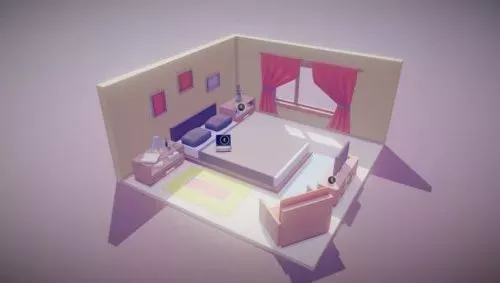 Lowpoly Bedroom 3d model Lowpoly Bedroom 3d model