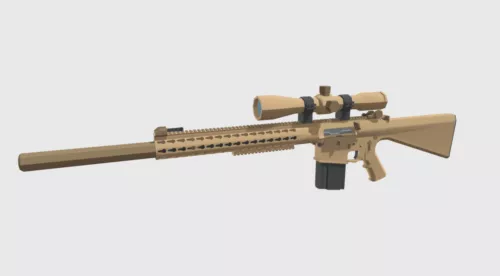 Army M60 Machine Gun 3d model