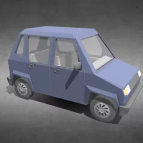 Vintage Lowpoly Small Car 3d model