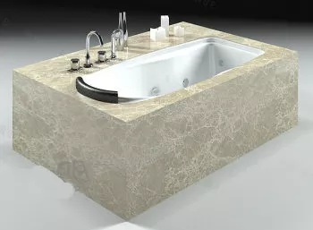 Square Bathtub Jacuzzi Style 3d model