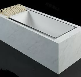 Rectangular Luxury Bathtub 3d model