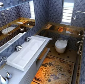 Luxury Bathroom Interior V1 3d model