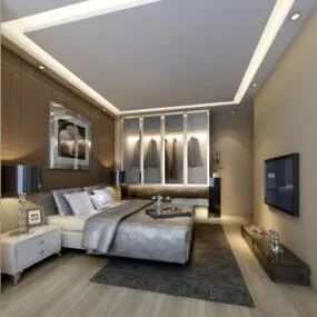 Luxury Bedroom Lighting Decor Interior 3d model