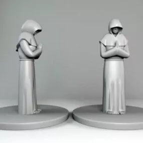 Ancient Monk Statue 3d model