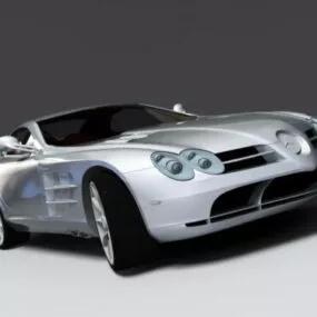 Silver Mercedes Benz Sl Car 3d model