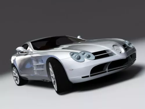 Silver Mercedes Benz Sl Car 3d model Silver Mercedes Benz Sl Car 3d model