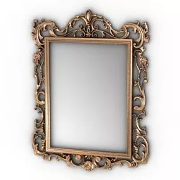 Mirror Gold Frame Decoration 3d model