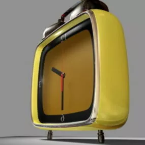 Retro Rectangular Alarm Clock 3d model