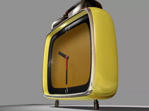 Circle Table Clock With Stand 3d model
