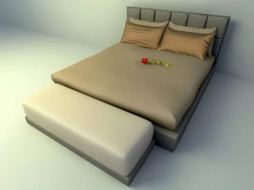 Modern Bed And With Cushion 3d model Modern Bed And With Cushion 3d model