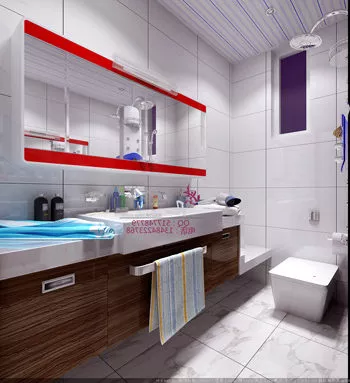 Modern Space Bathroom Interior 3d model Modern Space Bathroom Interior 3d model