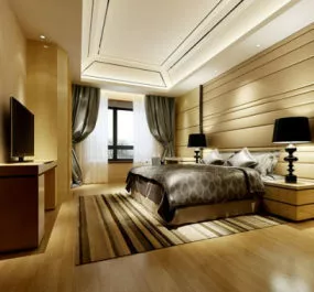 Modern Cozy Bedroom Interior 3d model