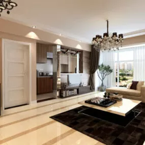Modern Living Room Fashion Design Interior 3d model
