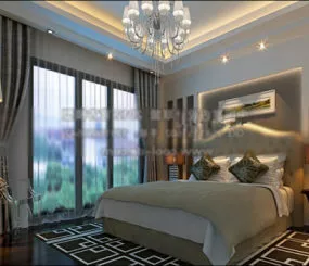 Modern Luxury Style Bedroom Interior 3d model