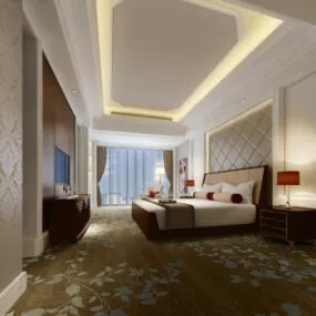 Modern Stylish Home Bedroom For Home Interior 3d model