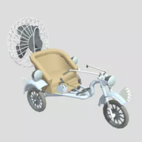 Tricycle Bike With Fan Motor 3d model
