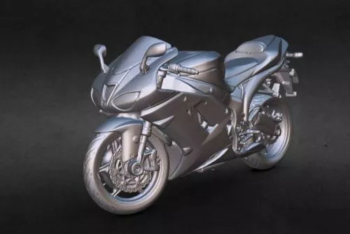 Red Classic Motorcycle 3d model