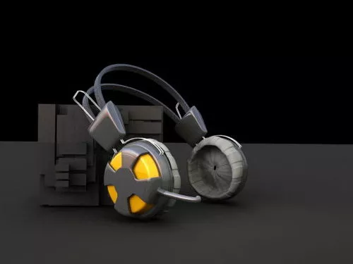 Headphone Black White Color 3d model